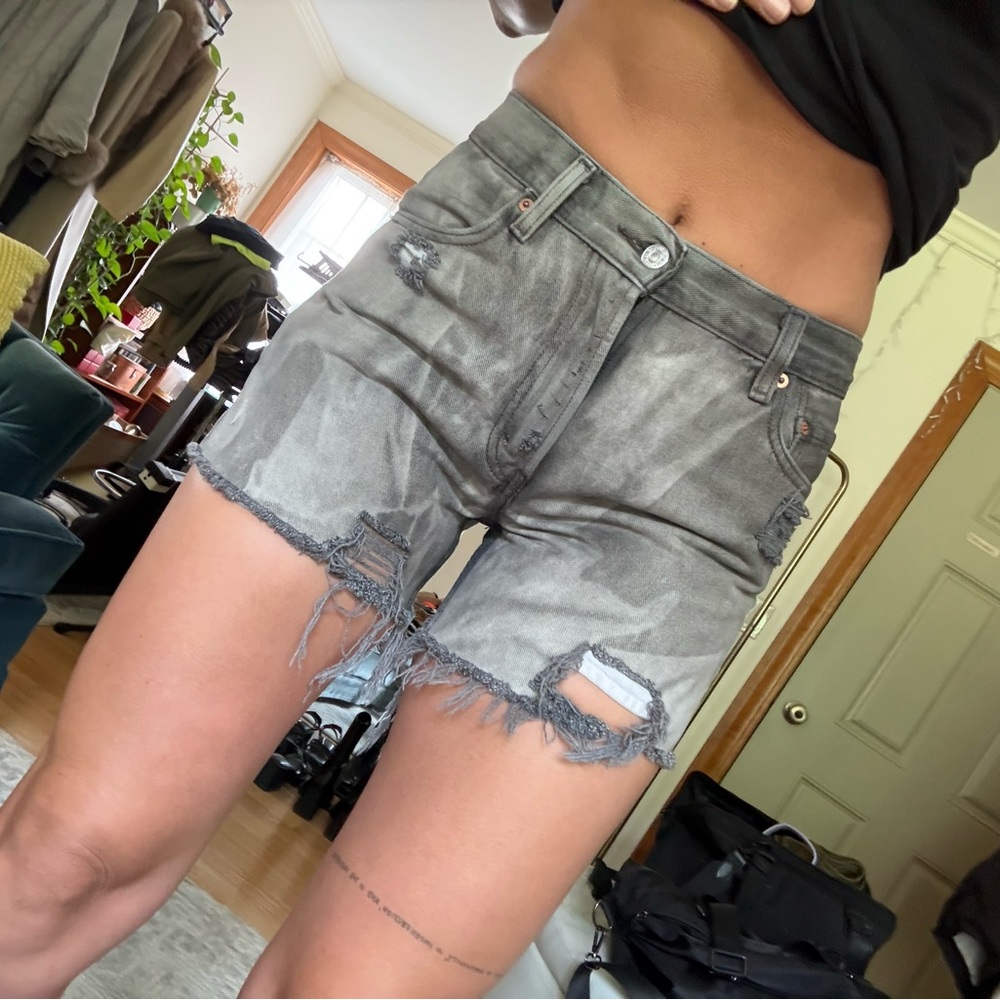 Levi's Gray Distressed Jean Shorts
